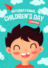 Happy Children's day Illustration Background. Happy kids vector illustration template Greeting card, poster, background. Vector eps 10