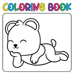 Vector cute panda bear for children's coloring page vector icon illustration