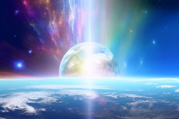 Obraz na płótnie Canvas New Earth 5D Ascension Illustration. Generative AI.
