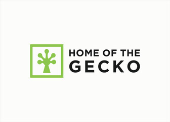 gecko with key logo design vector silhouette illustration - obrazy, fototapety, plakaty