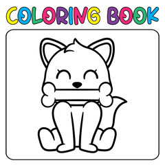 Vector cute puppies for children's coloring page vector icon illustration
