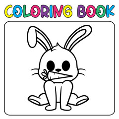 Vector cute bunny for children's coloring page vector illustration
