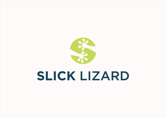 letter s with gecko logo design vector silhouette illustration