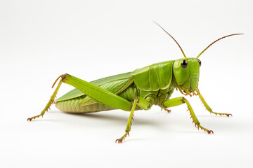 Fototapeta premium green grasshopper isolated on white background