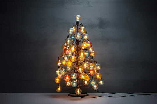 christmas tree made of light bulbs