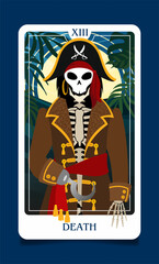 The card of the senior arcana is a DEATH. Occult esoteric spiritual Tarot. Numerology and fortune telling. Design flat vector illustrations