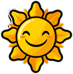 smiley face sun illustration transparent vector