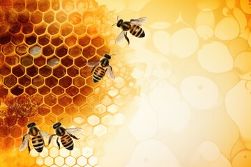 background honeycomb with honey 