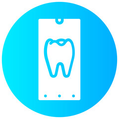 dental app round gradient vector icon