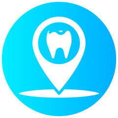 dental address round gradient vector icon