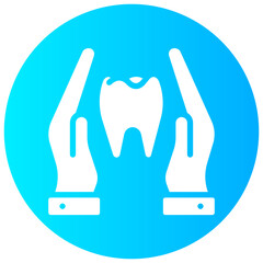 tooth care round gradient vector icon