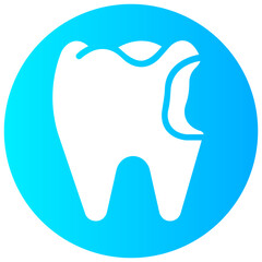 cavity tooth round gradient vector icon