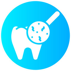 tooth microbe round gradient vector icon