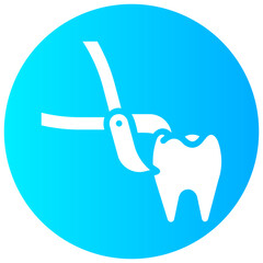 tooth extract round gradient vector icon