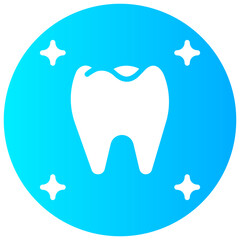 healthy tooth round gradient vector icon
