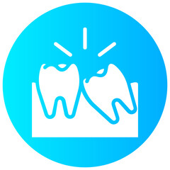 tooth impacted round gradient vector icon