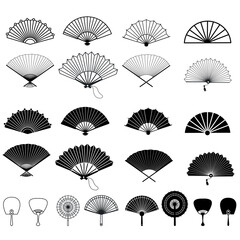 Hand fan icon vector set. Fan illustration sign collection. Hot symbol or logo.