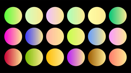 Colorful Parmesan Color Shade Linear Gradient Palette Swatches Web Kit Circles Template Set