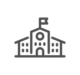 Buildings related icon outline and linear symbol.
