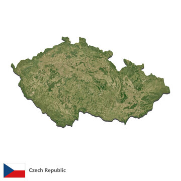 Czech Republic Topography Country  Map Vector