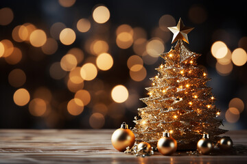 Christmas Background with Christmas Tree Ai generative