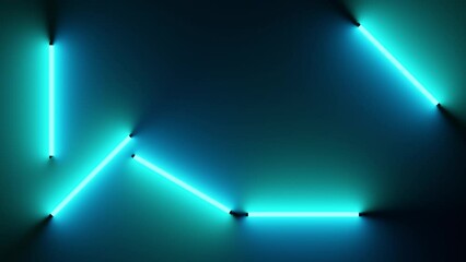 turquoise flickering neon tubes background - Powered by Adobe