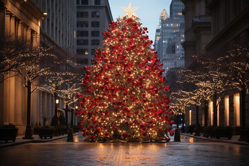 Fototapeta premium Christmas Background with Christmas Tree Ai generative
