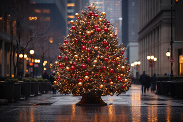 Christmas Background with Christmas Tree Ai generative