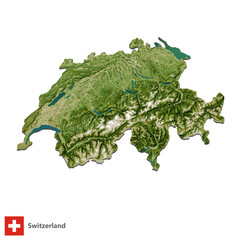 Switzerland Topography Country  Map Vector
