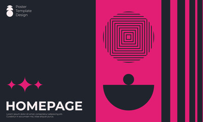 Brutalism Inspired Graphic Design of Vector Poster Cover Layout Made With Vector Abstract Elements And Geometric Shapes