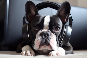 Melodic Paws: A Dog in Headphones Discovers the Rhythm of Canine Harmony
