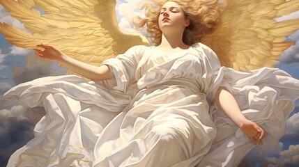 Beautiful Angel Woman background design, christian religion, jesus christ, church, Generative AI