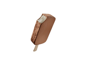 Chocolate ice cream isolated on transparent background,3d rendering,3d illustration.