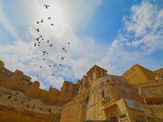 Part view of the Jaisalmer fort in India