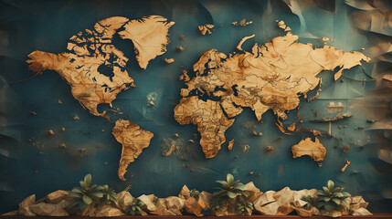 Old world map. Generative Ai