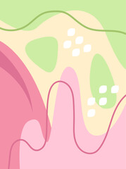 Modern doodle pattern with organic shapes, fluids, and lines. Abstract flat background for your designs. Copy space, empty for text and images.