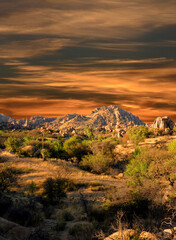 Texas Canyon Sonora Desert Arizona Sunset