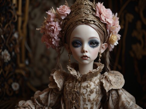 Generative AI ball joint doll, barocco style