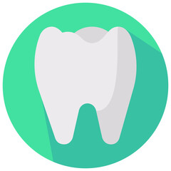 tooth round flat vector icon