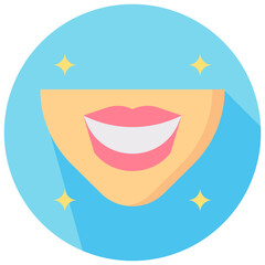smile round flat vector icon