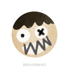 Ghost face cookies hand drawn in halloween day , isolated on white background  ,vector illustration EPS 10