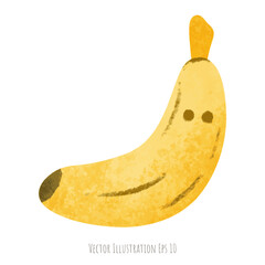 Banana hand drawn, isolated on white background  ,vector illustration EPS 10