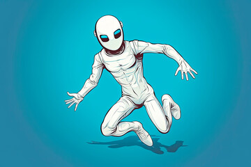 Fototapeta na wymiar White humanoid alien. Generative AI