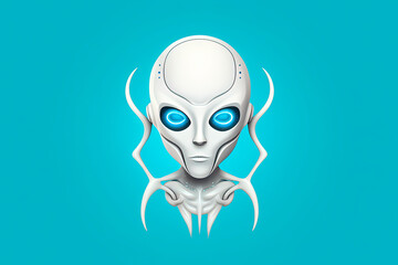 White humanoid alien. Generative AI