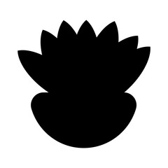 cactus black white needles pot icon element