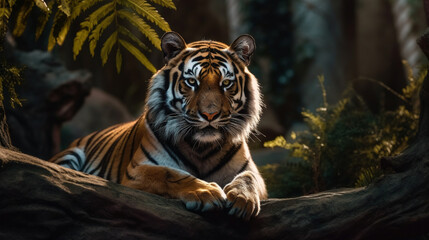 tiger in the zoo HD 8K wallpaper Stock Photographic Image