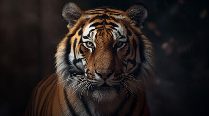portrait of a tiger HD 8K wallpaper Stock Photographic Image