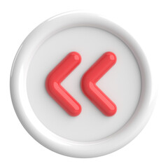 Previous button. Back button. 3D illustration.