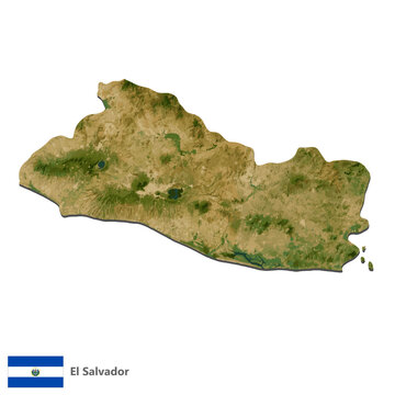 El Salvador Topography Country Map Vector