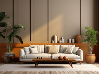 Home mockup Modern Interior Background, Mockups Design 3D, High-quality Mockups, Generative Ai